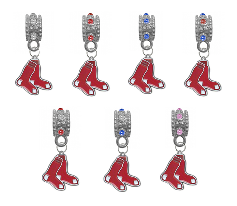 Boston Red Sox MLB Baseball Crystal Rhinestone European Bracelet Charm