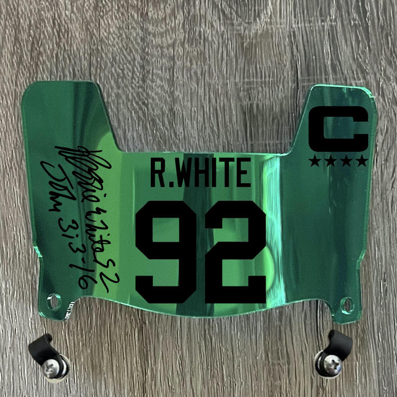 Philadelphia Eagles Reggie White Mini Football Helmet Visor Shield Green Chrome Mirror w/ Clips - PICK COLORPhiladelphia Eagles Reggie White Mini Football Helmet Visor Shield Green Chrome Mirror w/ Clips - PICK COLOR