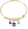 Sacramento Kings GOLD Color Edition Expandable Wire Bangle Charm Bracelet