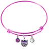 Sacramento Kings PINK Color Edition Expandable Wire Bangle Charm Bracelet