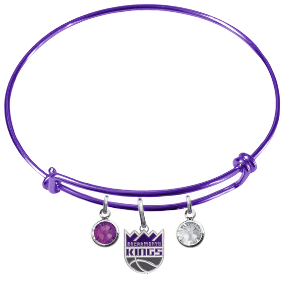 Sacramento Kings PURPLE Color Edition Expandable Wire Bangle Charm Bracelet