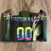 San Francisco 49ers Custom Name & Number Full Size Football Helmet Visor Shield Gold Iridium Mirror w/ Clips - Crucial Catch