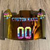 San Francisco 49ers Custom Name & Number Full Size Football Helmet Visor Shield Red Iridium Mirror w/ Clips - Crucial Catch