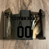 San Francisco 49ers Custom Name & Number Full Size Football Helmet Visor Shield Silver Chrome Mirror w/ Clips - Black