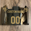 San Francisco 49ers Custom Name & Number Full Size Football Helmet Visor Shield Silver Chrome Mirror w/ Clips - Gold