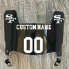 San Francisco 49ers Custom Name & Number Mini Football Helmet Visor Shield Black Dark Tint w/ Clips - White