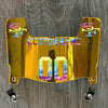 San Francisco 49ers Custom Name & Number Mini Football Helmet Visor Shield Gold Chrome Mirror w/ Clips - Crucial Catch