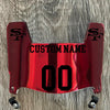San Francisco 49ers Custom Name & Number Mini Football Helmet Visor Shield Red Chrome Mirror w/ Clips - Black