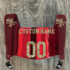 San Francisco 49ers Custom Name & Number Mini Football Helmet Visor Shield Red Chrome Mirror w/ Clips - Camo