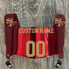 San Francisco 49ers Custom Name & Number Mini Football Helmet Visor Shield Red Chrome Mirror w/ Clips - Metallic Gold