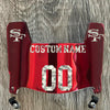 San Francisco 49ers Custom Name & Number Mini Football Helmet Visor Shield Red Chrome Mirror w/ Clips - Money Print