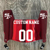 San Francisco 49ers Custom Name & Number Mini Football Helmet Visor Shield Red Chrome Mirror w/ Clips - White