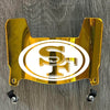 San Francisco 49ers Mini Football Helmet Visor Shield Gold Chrome Mirror w/ Clips
