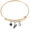 San Antonio Spurs GOLD Color Edition Expandable Wire Bangle Charm Bracelet