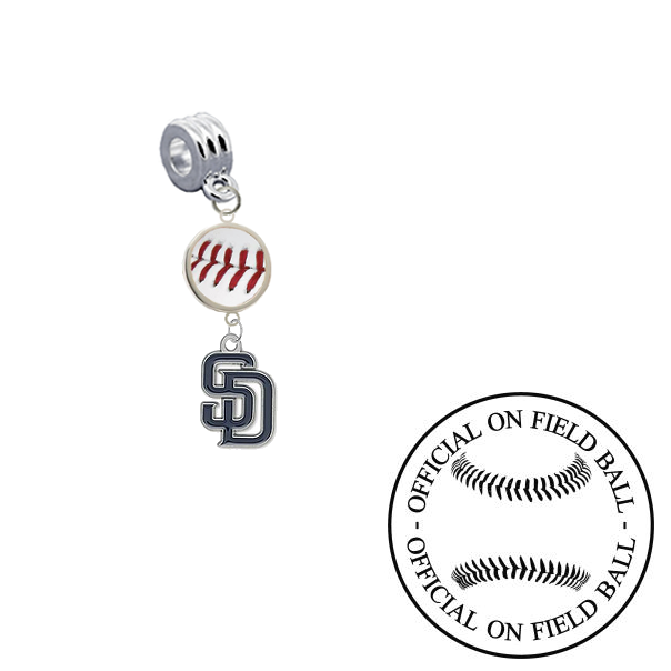 San Diego Padres On Field Baseball Universal European Bracelet Charm (Pandora Compatible)