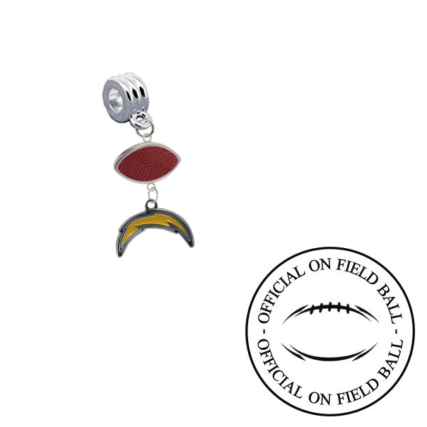Los Angeles Chargers On Field Football Universal European Bracelet Charm (Pandora Compatible)