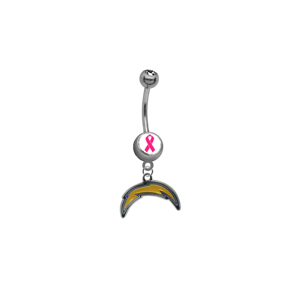 Los Angeles Chargers Breast Cancer Awareness NFL Football Belly Button Navel Ring