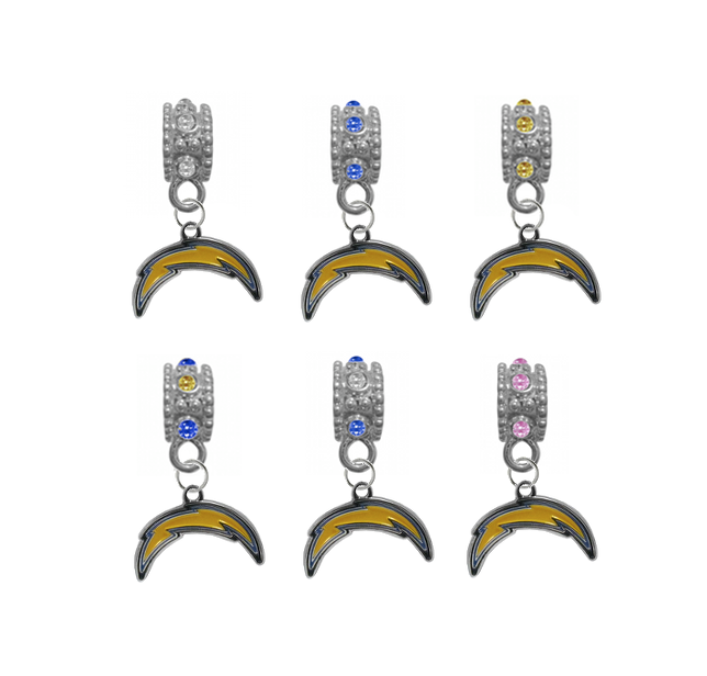 Los Angeles Chargers NFL Football Crystal Rhinestone European Bracelet Charm
