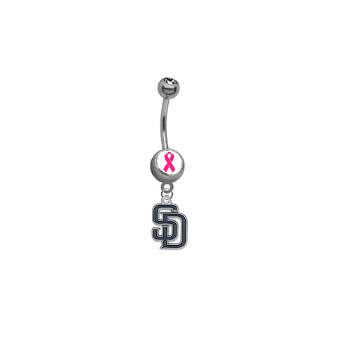 San Diego Padres Breast Cancer Awareness Belly Button Navel Ring