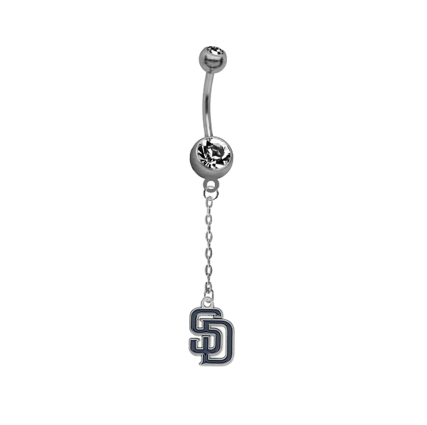 San Diego Padres Dangle Chain Belly Button Navel Ring