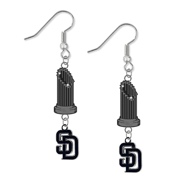 San Diego Padres MLB World Series Trophy Dangle Earrings