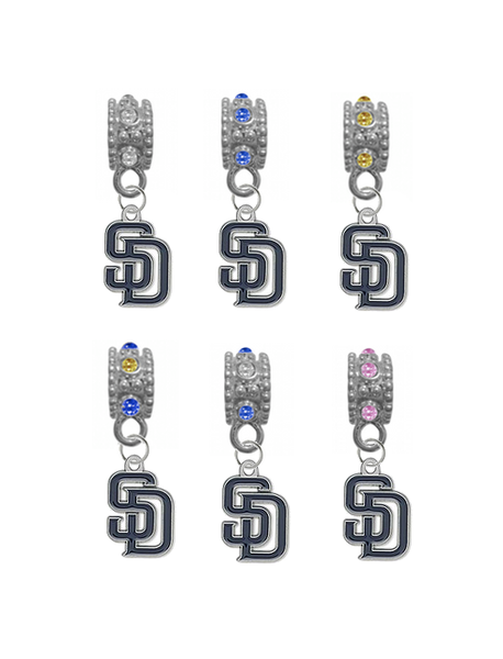 San Diego Padres MLB Baseball Crystal Rhinestone European Bracelet Charm