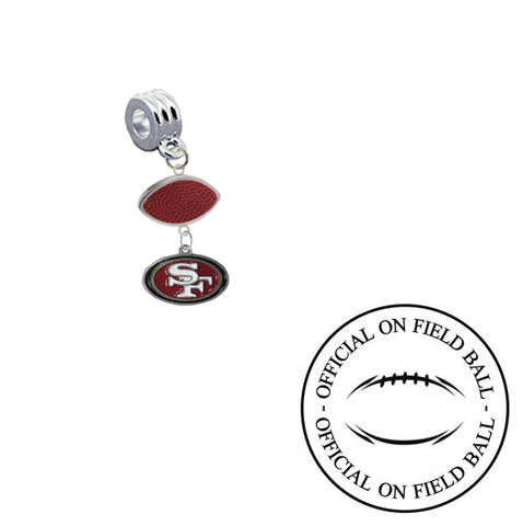 San Francisco 49ers On Field Football Universal European Bracelet Charm (Pandora Compatible)