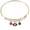 San Francisco 49ers Gold NFL Expandable Wire Bangle Charm Bracelet