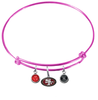 San Francisco 49ers Pink NFL Expandable Wire Bangle Charm Bracelet