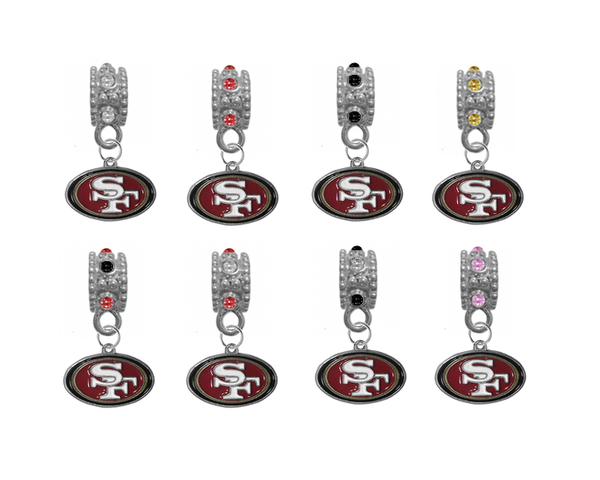San Francisco 49ers NFL Football Crystal Rhinestone European Bracelet Charm