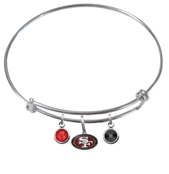 San Francisco 49ers NFL Expandable Wire Bangle Charm Bracelet