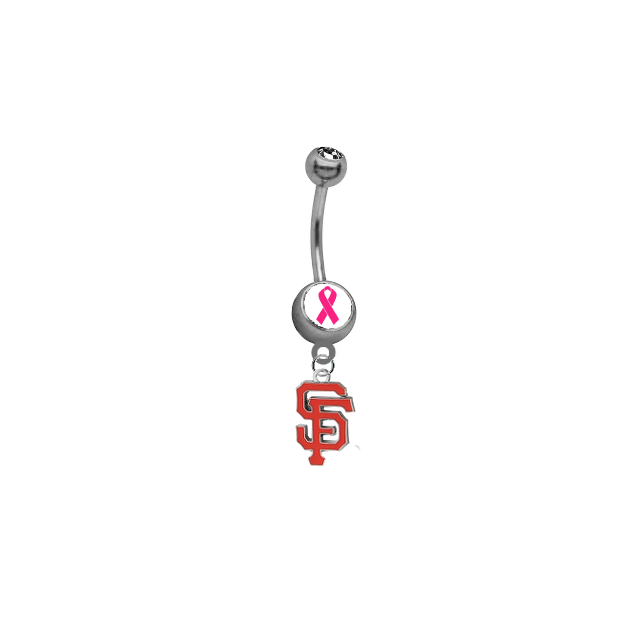 San Francisco Giants Breast Cancer Awareness Belly Button Navel Ring