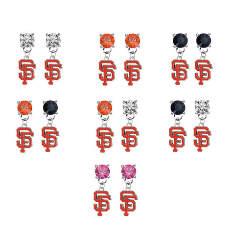 San Francisco Giants MLB Swarovski Crystal Stud Rhinestone Earrings