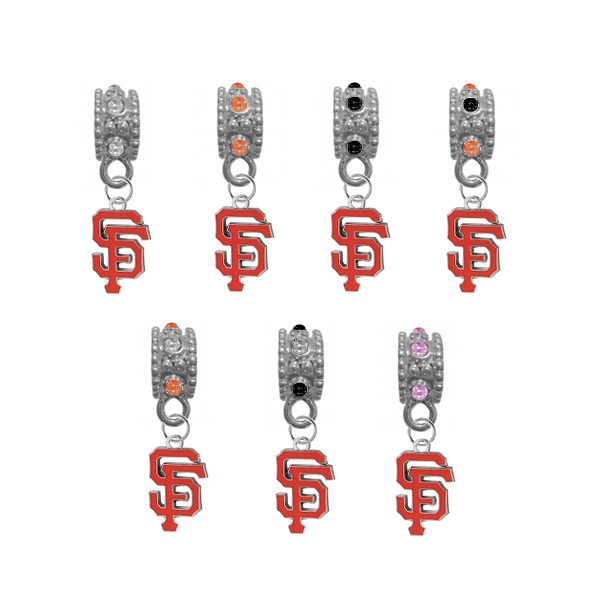 San Francisco Giants MLB Baseball Crystal Rhinestone European Bracelet Charm