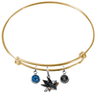 San Jose Sharks Color Edition GOLD Expandable Wire Bangle Charm Bracelet