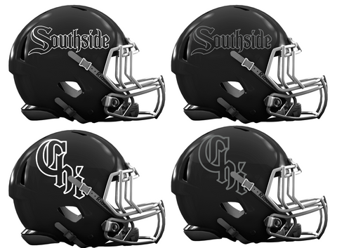 Chicago White Sox City Connect Custom Concept Black Mini Riddell Speed Football Helmet