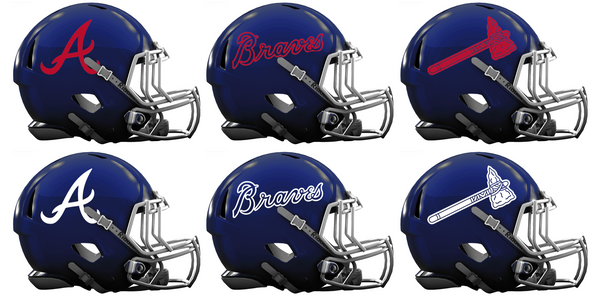 Atlanta Braves Custom Concept Navy Blue Mini Riddell Speed Football Helmet
