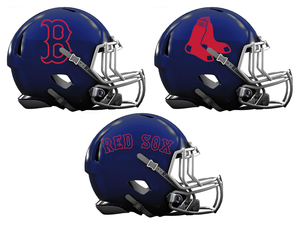 Boston Red Sox Custom Concept Navy Blue Mini Riddell Speed Football Helmet