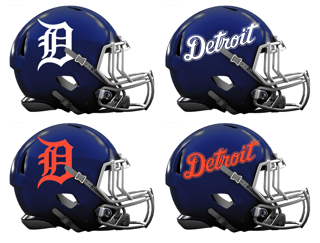 Detroit Tigers Custom Concept Navy Blue Mini Riddell Speed Football Helmet