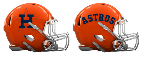 Houston Astros Custom Concept Orange Mini Riddell Speed Football Helmet