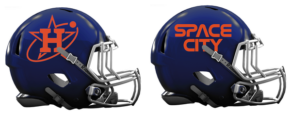 Houston Astros City Connect Custom Concept Navy Blue Mini Riddell Speed Football Helmet