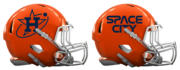 Houston Astros City Connect Custom Concept Orange Mini Riddell Speed Football Helmet