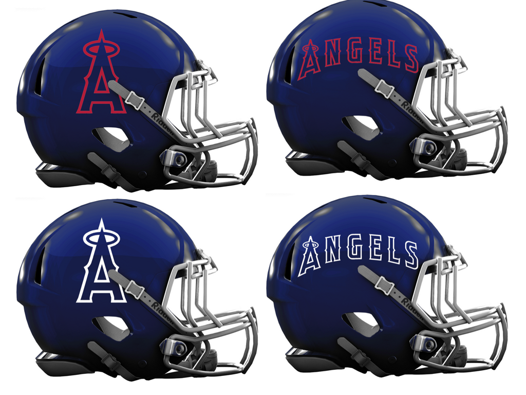Los Angeles Angels of Anaheim Custom Concept Navy Blue Mini Riddell Speed Football Helmet