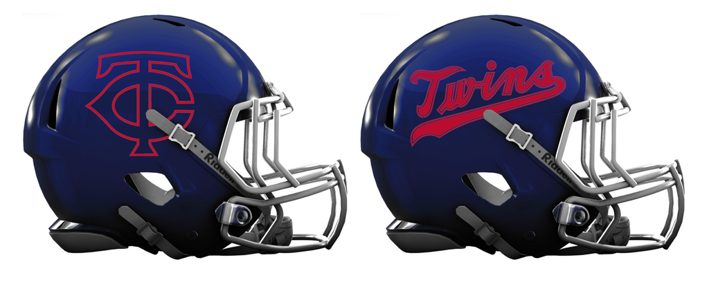 Minnesota Twins Custom Concept Navy Blue Mini Riddell Speed Football Helmet