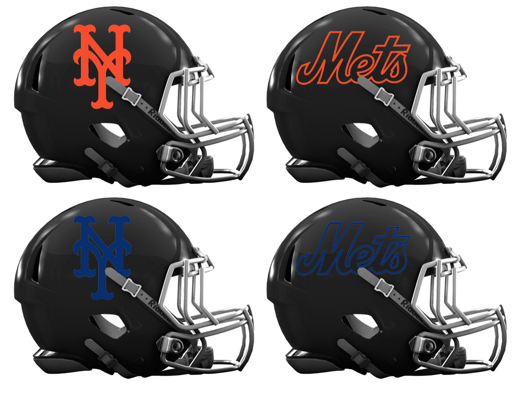 New York Mets Custom Concept Black Mini Riddell Speed Football Helmet