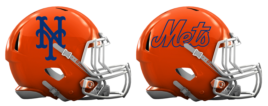 New York Mets Custom Concept Orange Mini Riddell Speed Football Helmet