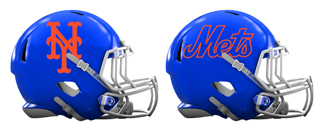 New York Mets Custom Concept Royal Blue Mini Riddell Speed Football Helmet