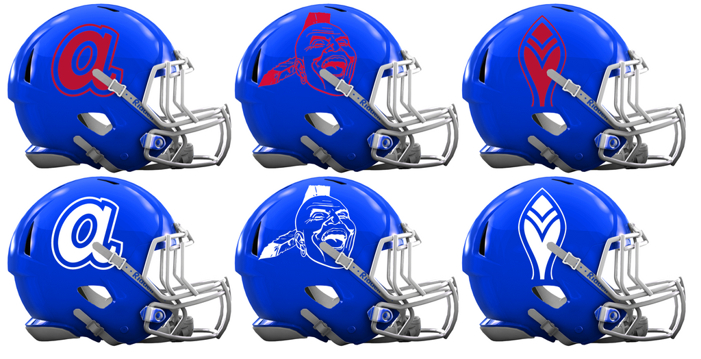 Atlanta Braves Retro Throwback Custom Concept Royal Blue Mini Riddell Speed Football Helmet