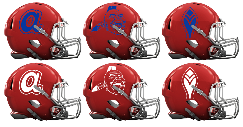 Atlanta Braves Retro Throwback Custom Concept Red Mini Riddell Speed Football Helmet