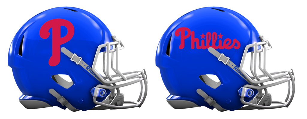 Philadelphia Phillies Custom Concept Royal Blue Mini Riddell Speed Football Helmet
